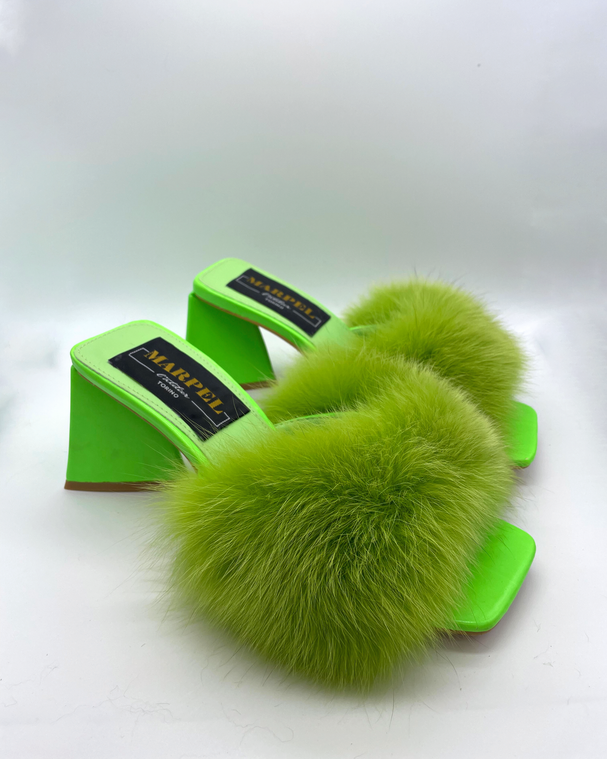 Sabot bordati in pelliccia di volpe verde - Marpel l'Atelier